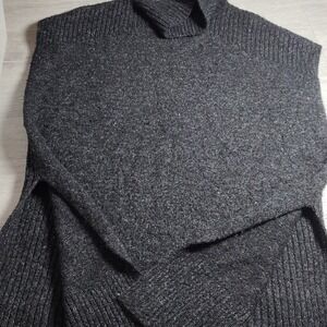 Lou & Grey Womens Mock Neck Sleeveless Sweater Vest Charcoal Gray Marled Size M